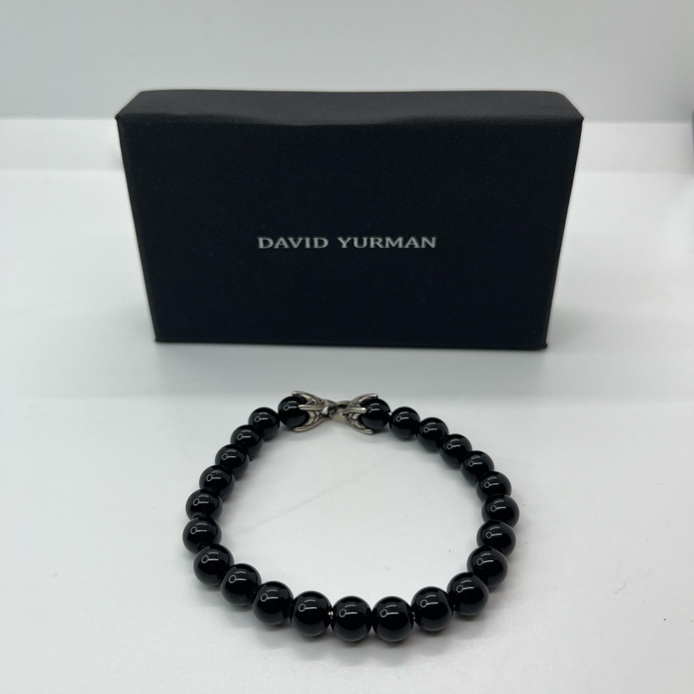 David Yurman black Onyx spiritual Beaded Bracelet